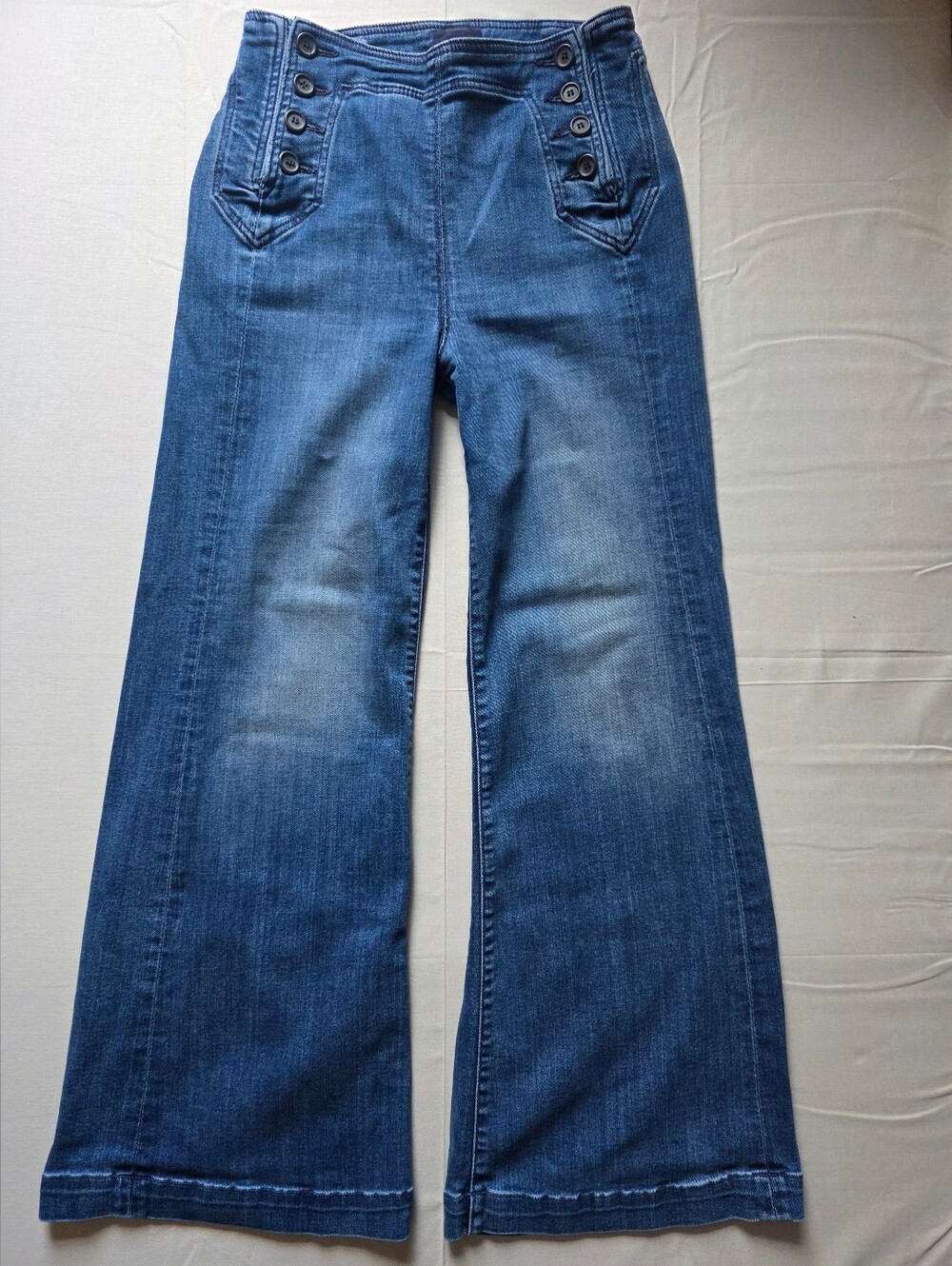 MOTHER Sailor Roller Ankle Wide Leg High Rise Dark Wash "Watch Me" Size 25